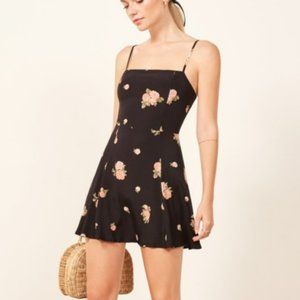 Reformation Kendall Dress Aphrodite Black Floral 8